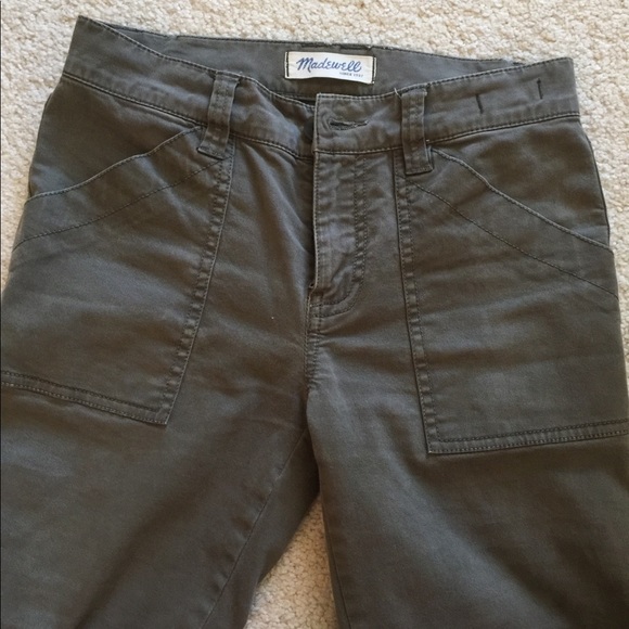 Madewell green skinny zipper bottom pants - Picture 1 of 5